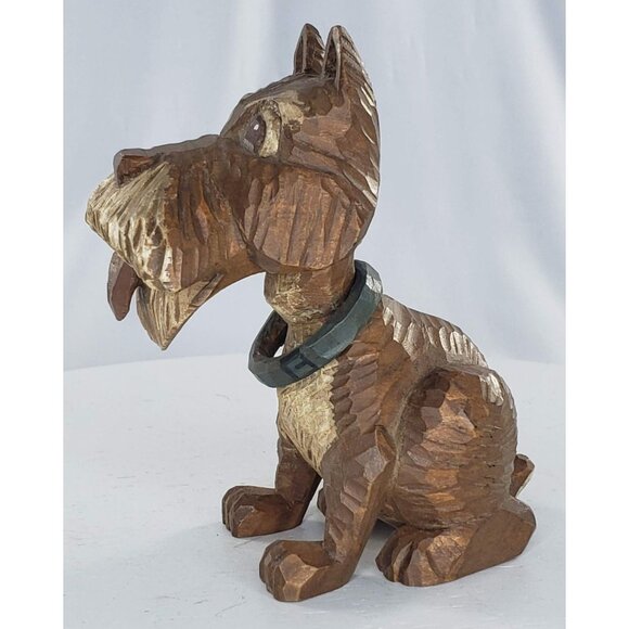 Arthur Shoemaker Dog Terrier Wood Carved Miniature Animal Folk Art Vintage 1972 - Picture 8 of 8